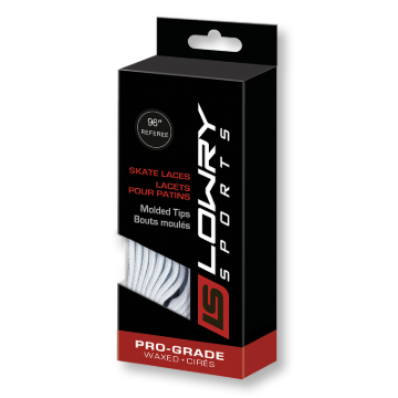 Picture of Pro Grade Molded Tip Waxed Laces White Referee LPWMTWR120 120" 24/CS